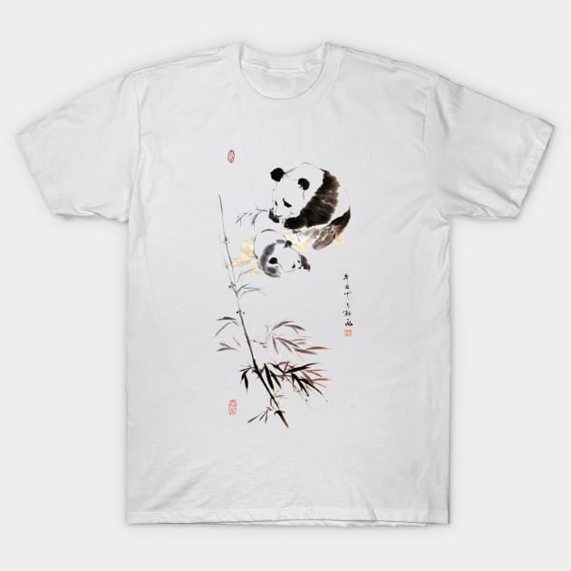 Mother & Baby Panda T-Shirt by Huluhua